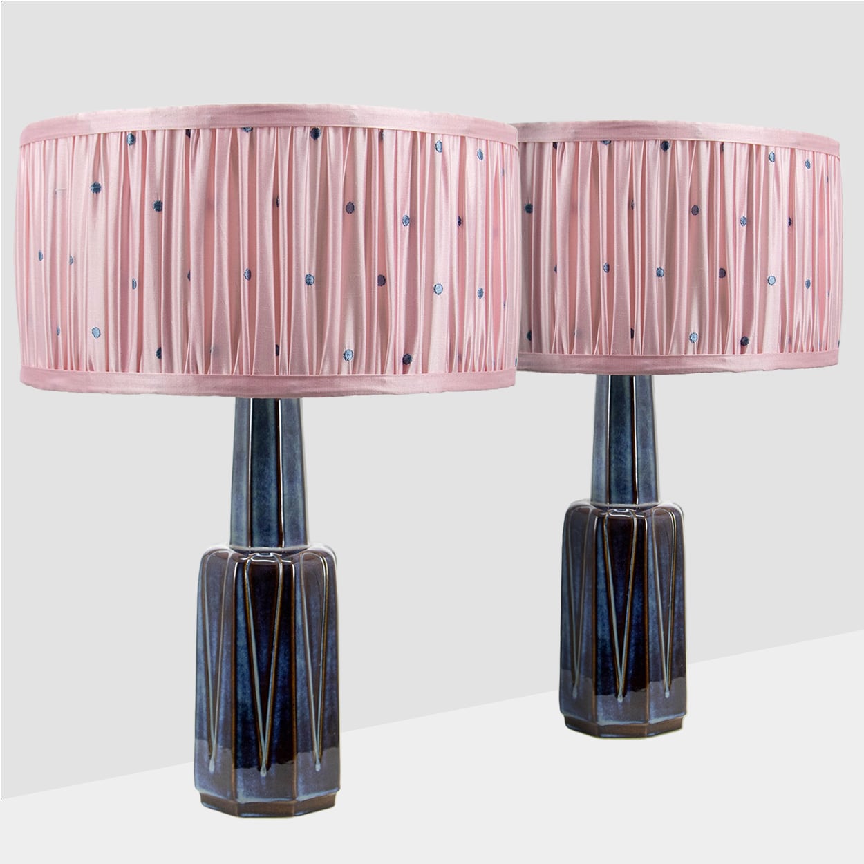 1 of the 2 Soholm Table Lamps with New Custom Made Pleated Lampshade, 1960s