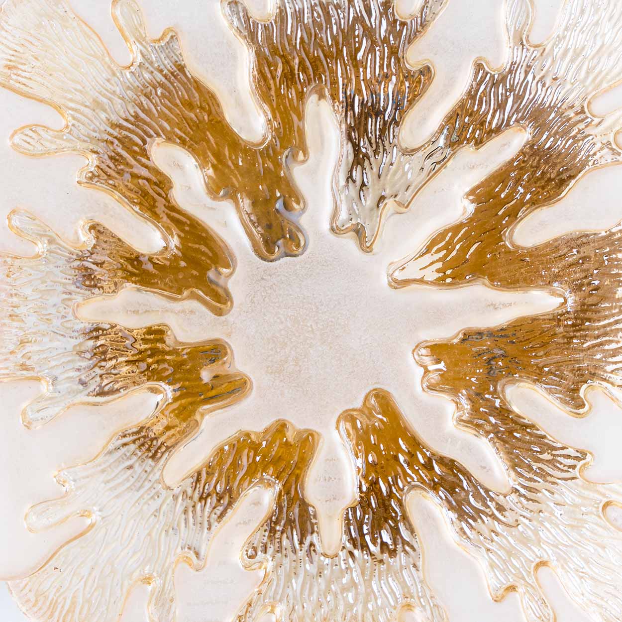 1 of the 2 Textured Clear Glass and Pâte de Verre Flush Mounts, Germany 1960