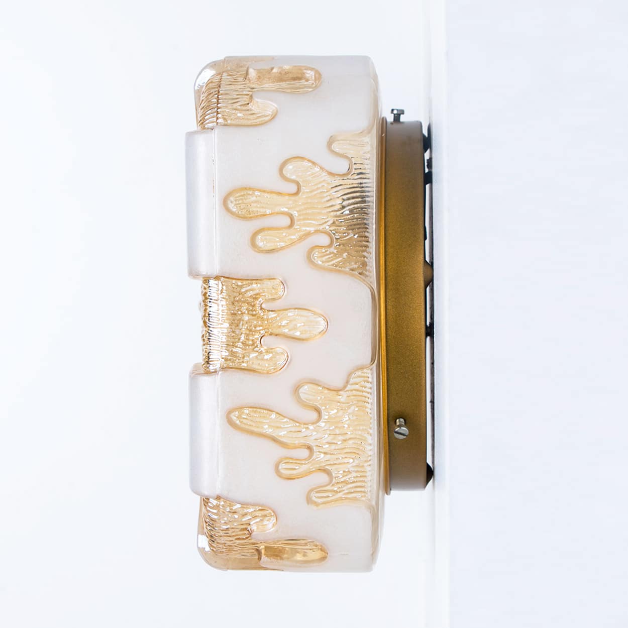 1 of the 2 Textured Clear Glass and Pâte de Verre Flush Mounts, Germany 1960