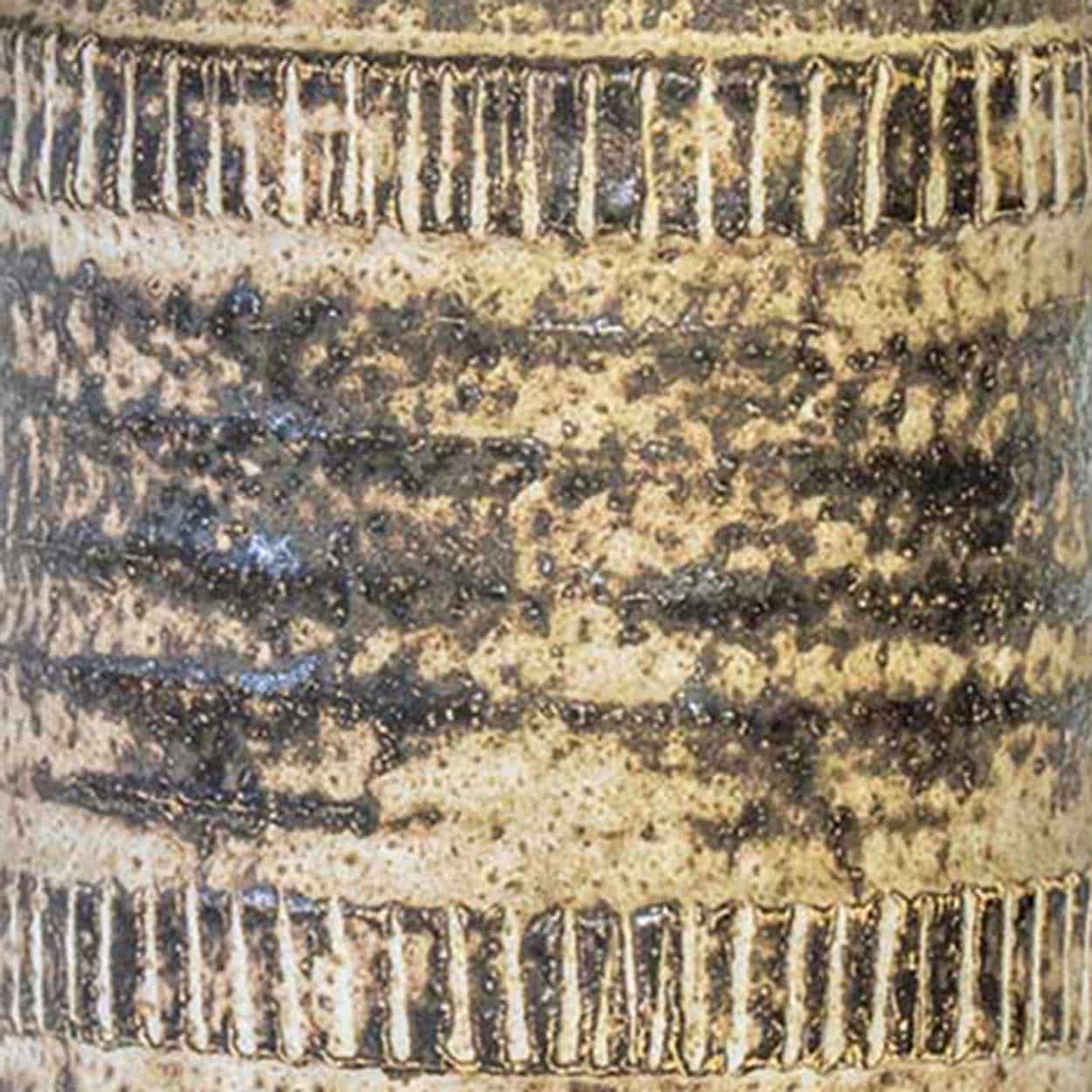 Beige Textured Ceramic Floor Table Lamp, Custom Matching Lampshade by R. Houben