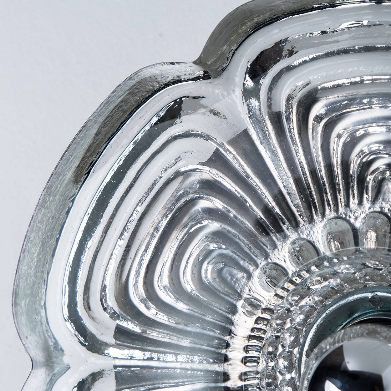 Pair Flower Glass Wall lights Flush Mounts by Heinz Neuhaus Leuchten, 1970