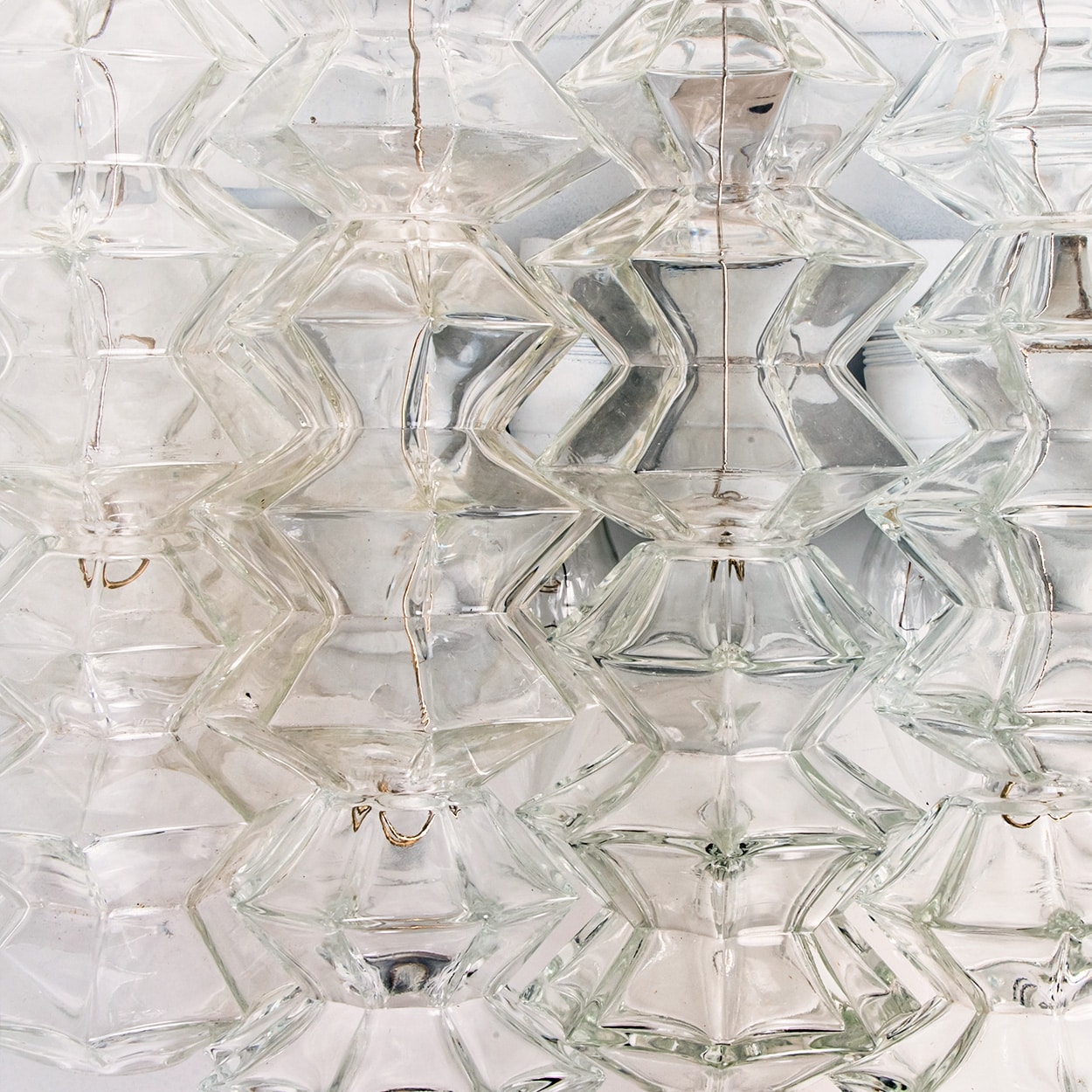 Several Pagoda Glass Sconces Wall Lights by Kalmar, Vienna 1969