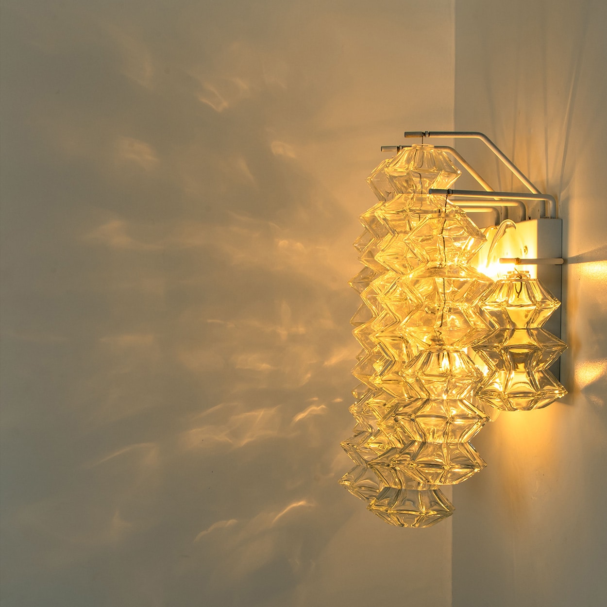 Several Pagoda Glass Sconces Wall Lights by Kalmar, Vienna 1969