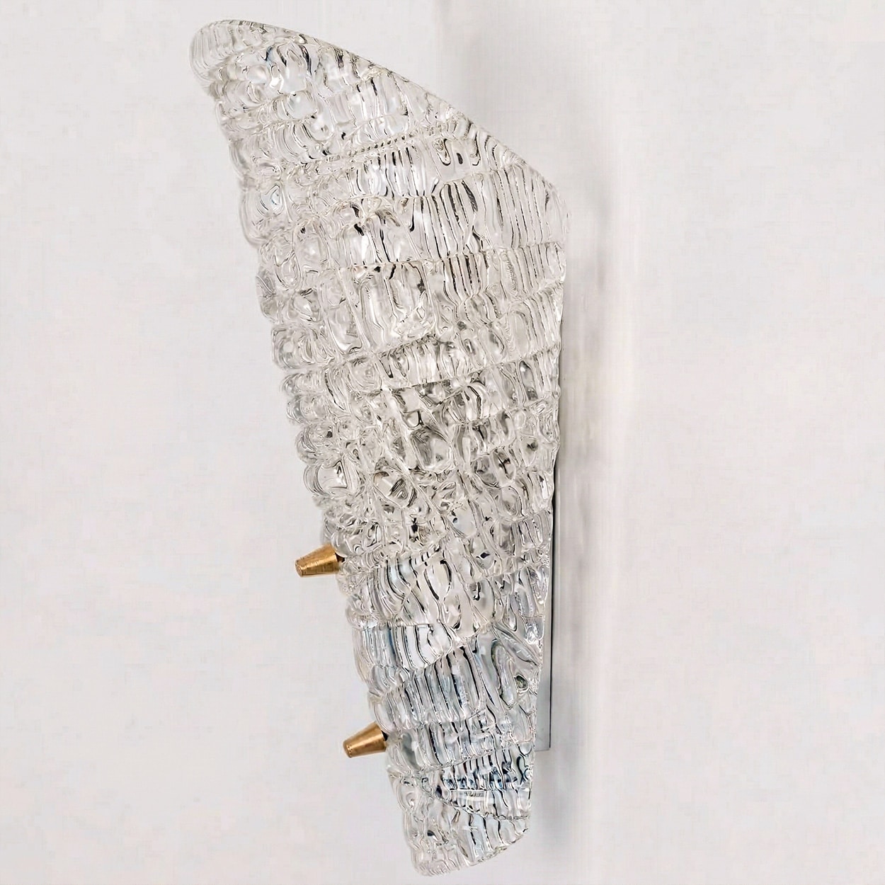 Several Solid Glass and Brass Wall Lights by J.T. Kalmar, 1960