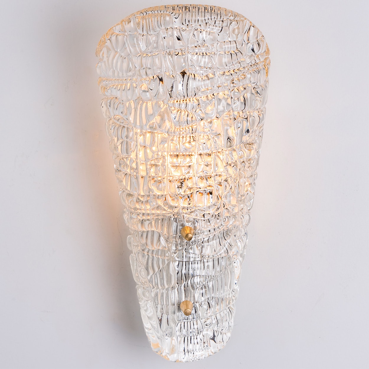 Several Solid Glass and Brass Wall Lights by J.T. Kalmar, 1960