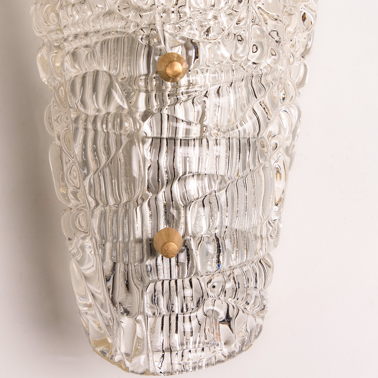 Several Solid Glass and Brass Wall Lights by J.T. Kalmar, 1960