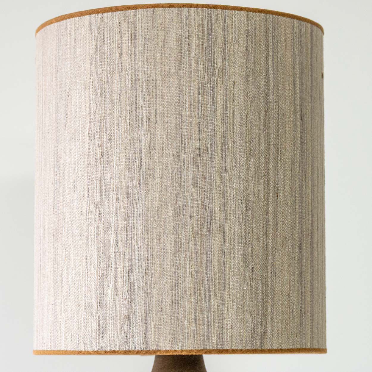 Set of 2 Multicolor Ceramic Lamps, Custom Made Silk Lampshades by R. Houben