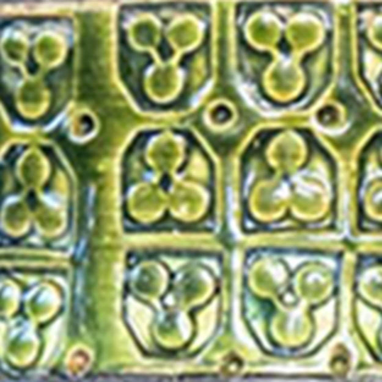 Bitossi Style Green Ceramic Lamp, Custom Green Silk Lampshade by R. Houben