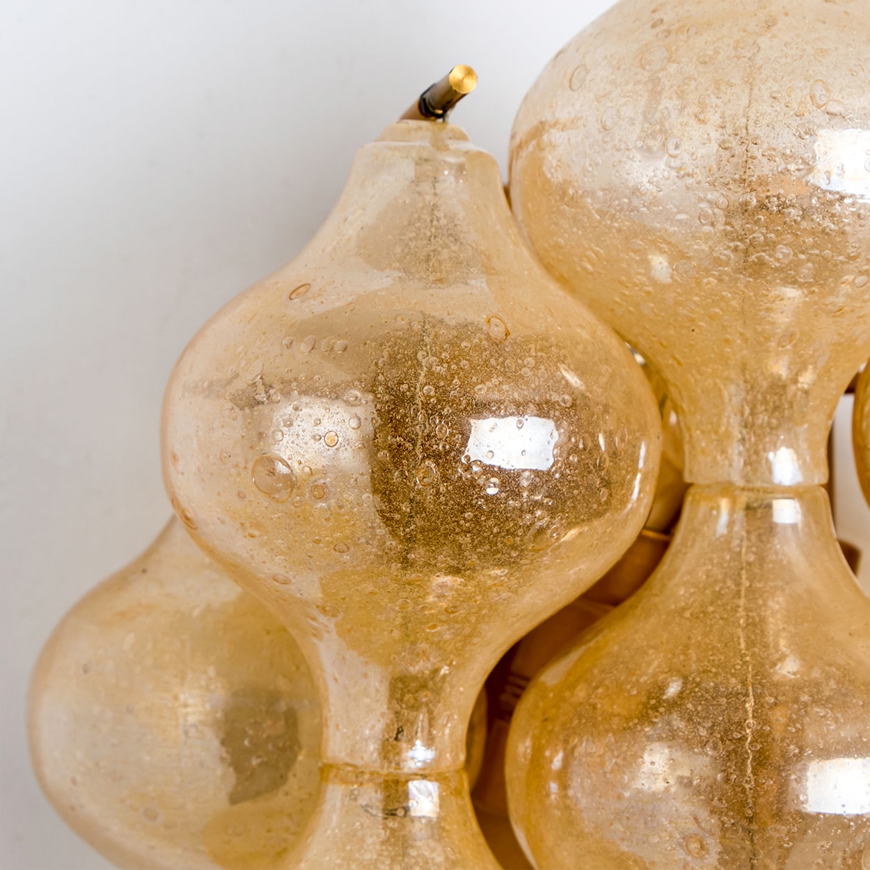 Pair of Amber Glass Tulipan Wall Lamps or Sconces by J.T. Kalmar, 1960s