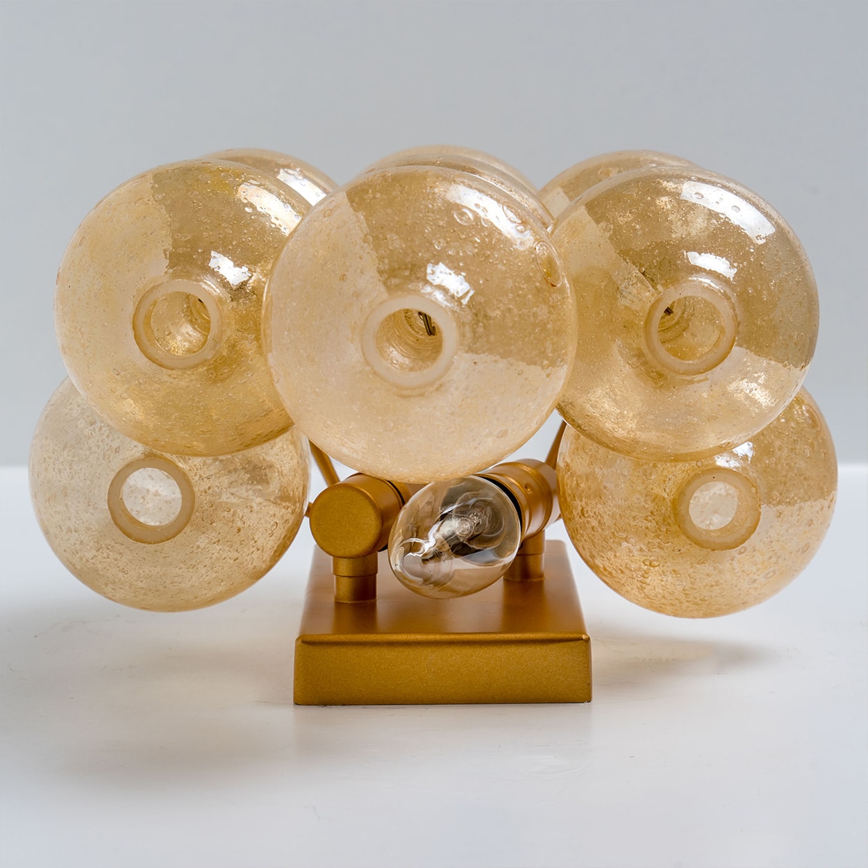 Pair of Amber Glass Tulipan Wall Lamps or Sconces by J.T. Kalmar, 1960s