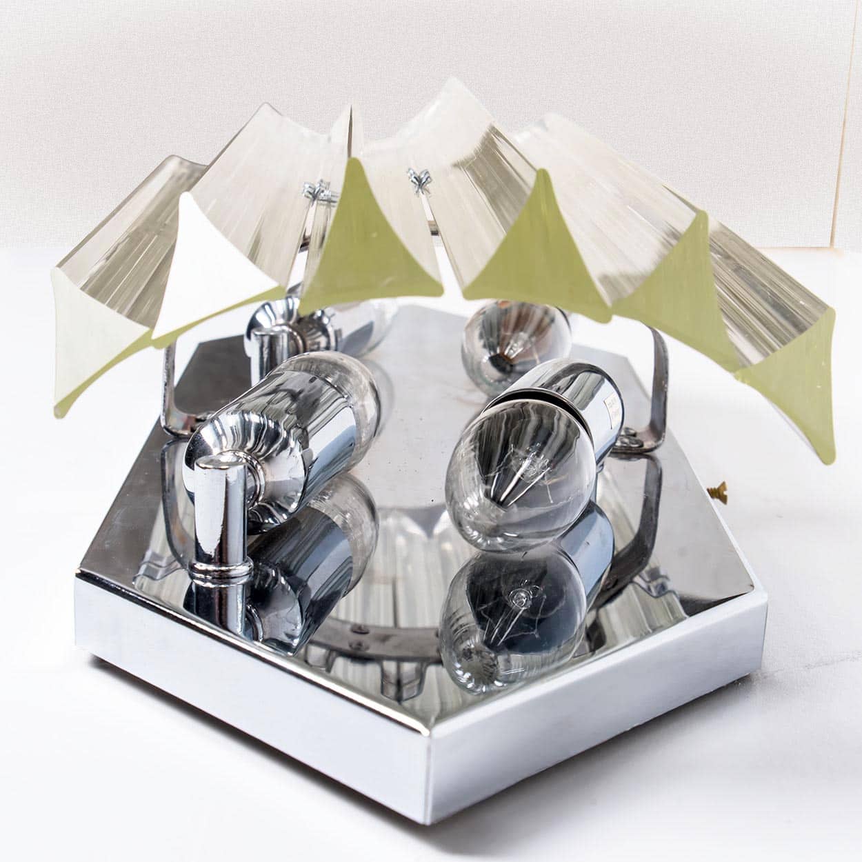 Several Wall Sconces with 6 Rods Clear Glass and Chrome, Italy