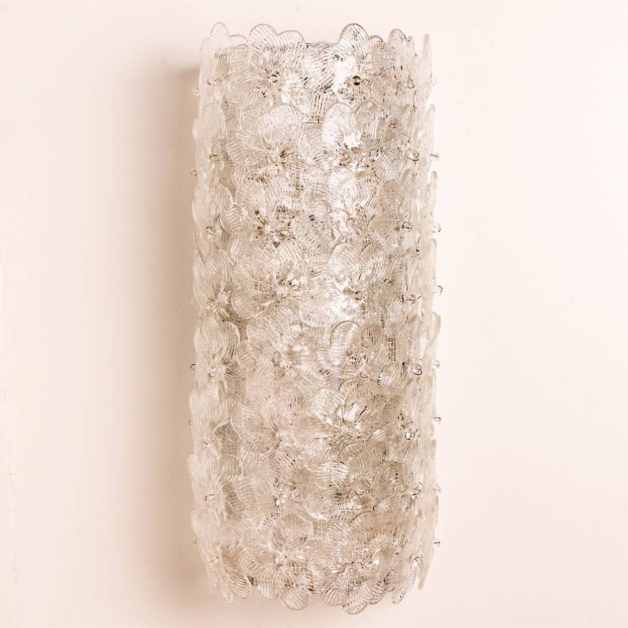 6 Large Murano Glass Floral Wall Lights, Italy