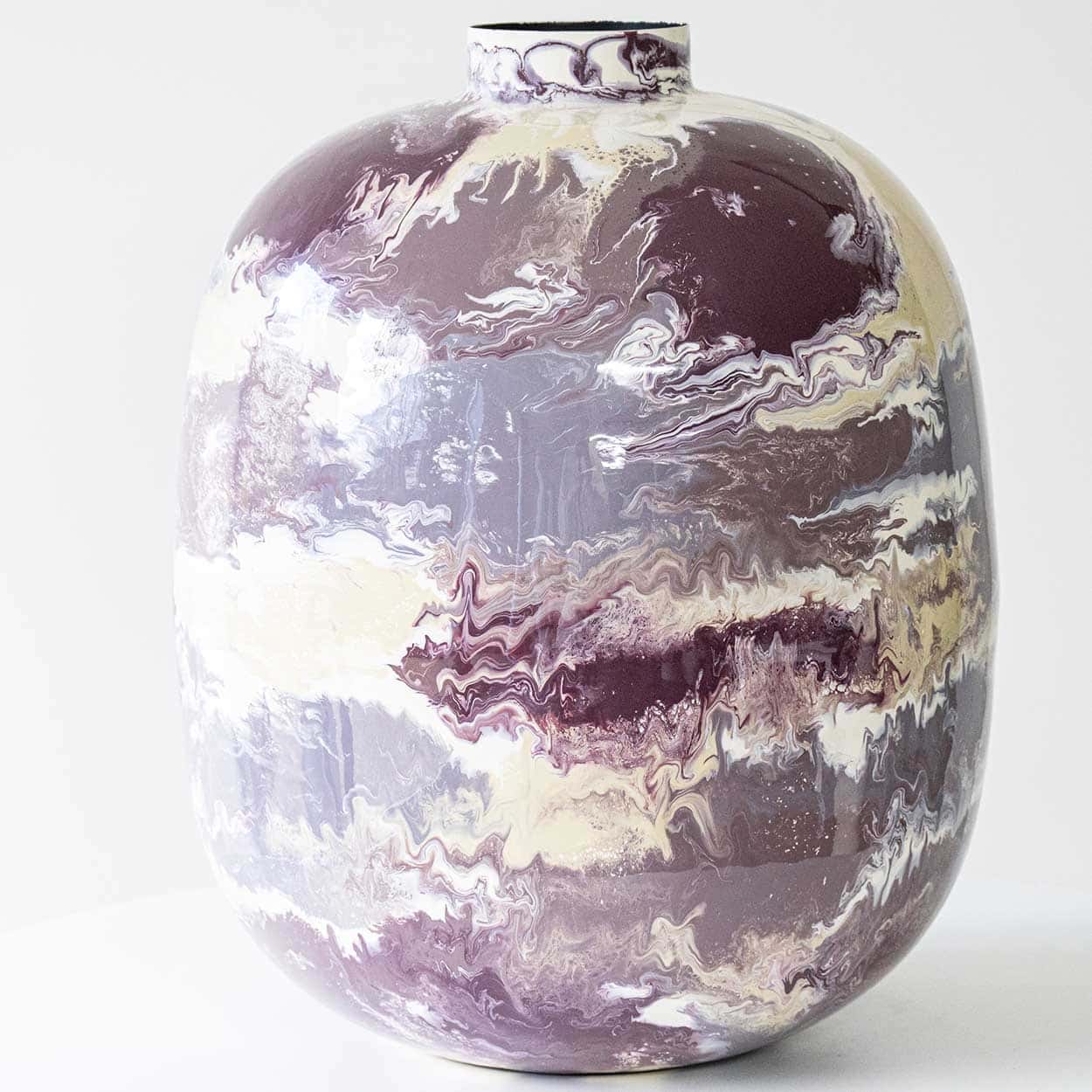 P. Schneider Valentine Geode Lamp, Custom Made Silk Lampshade by R. Houben