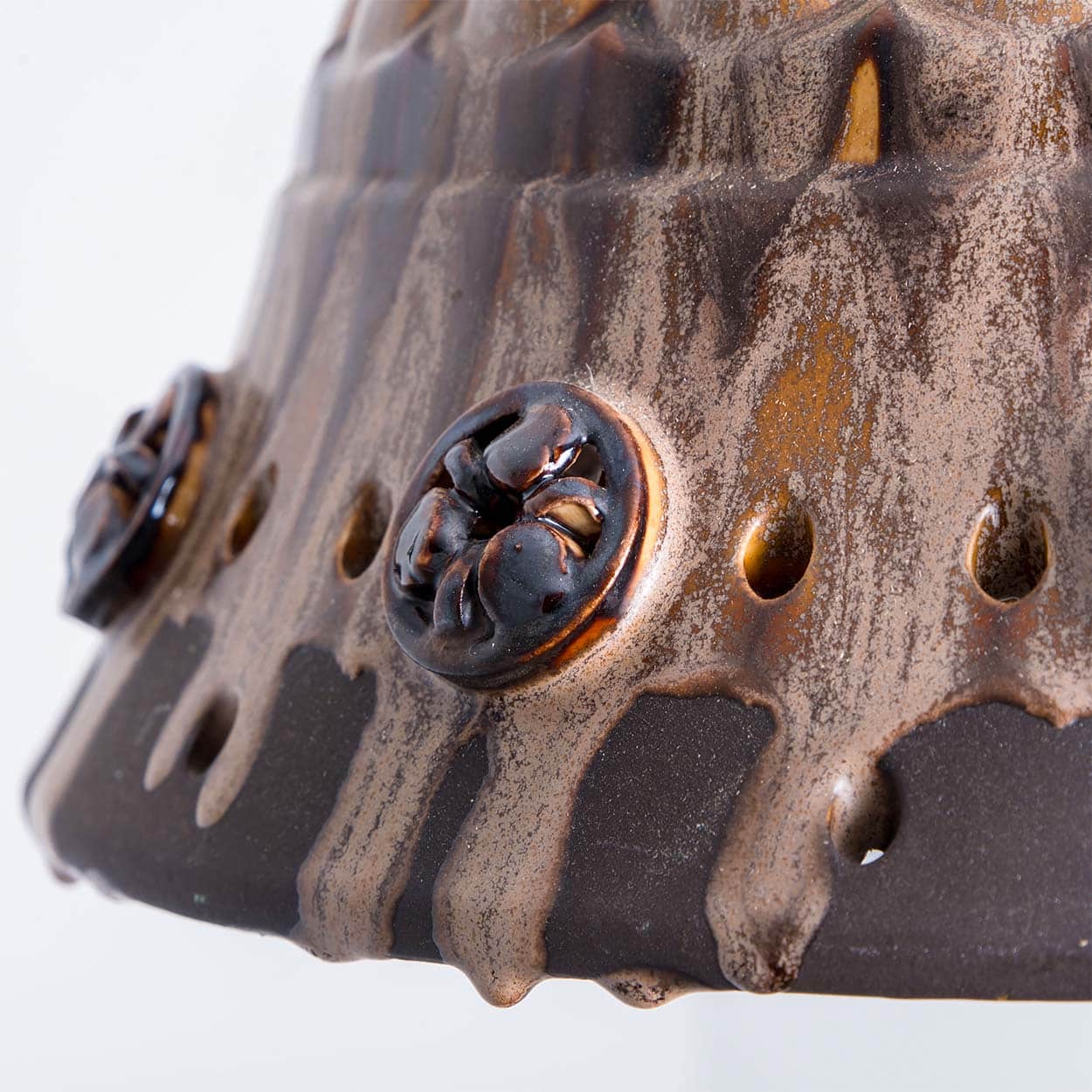 Ceramic Brown Beige Pendant in style of Axella, Denmark 1960