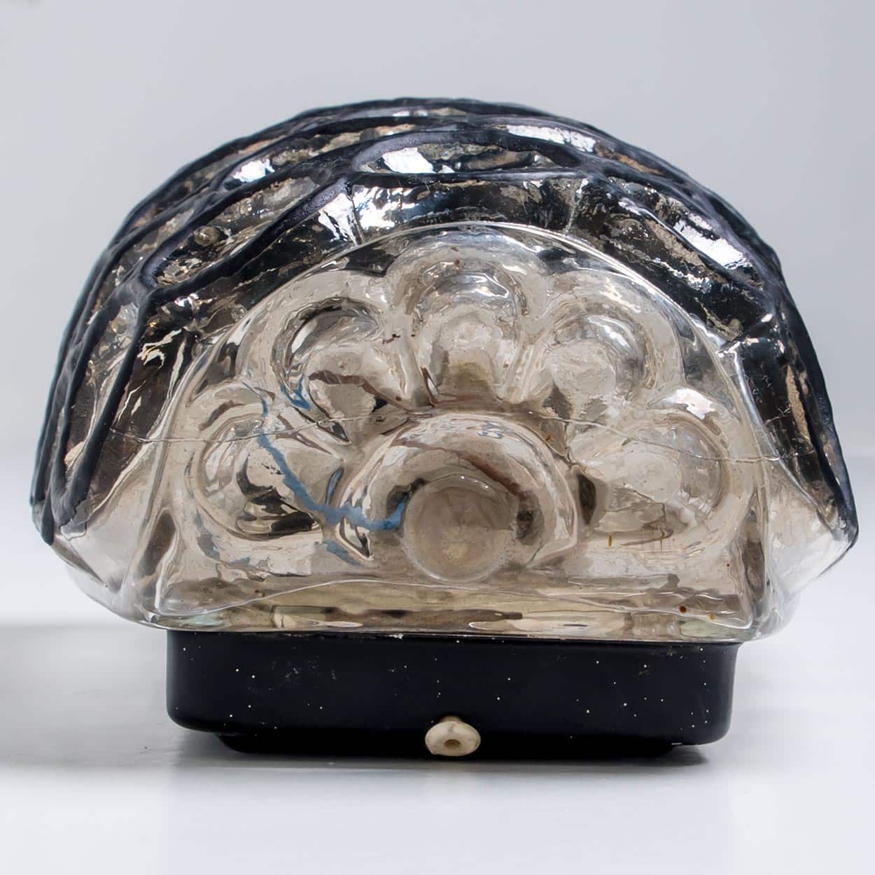 Pair of Iron and Bubble Glass Sconces Wall Lamps by Limburg, 1960