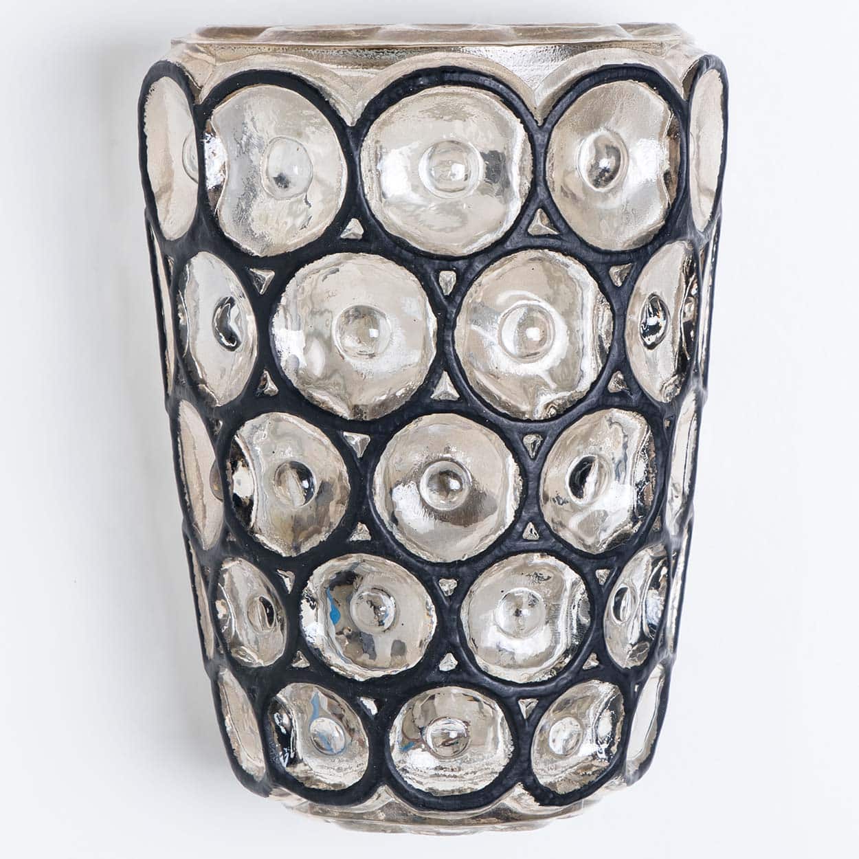 Pair of Iron and Bubble Glass Sconces Wall Lamps by Limburg, 1960