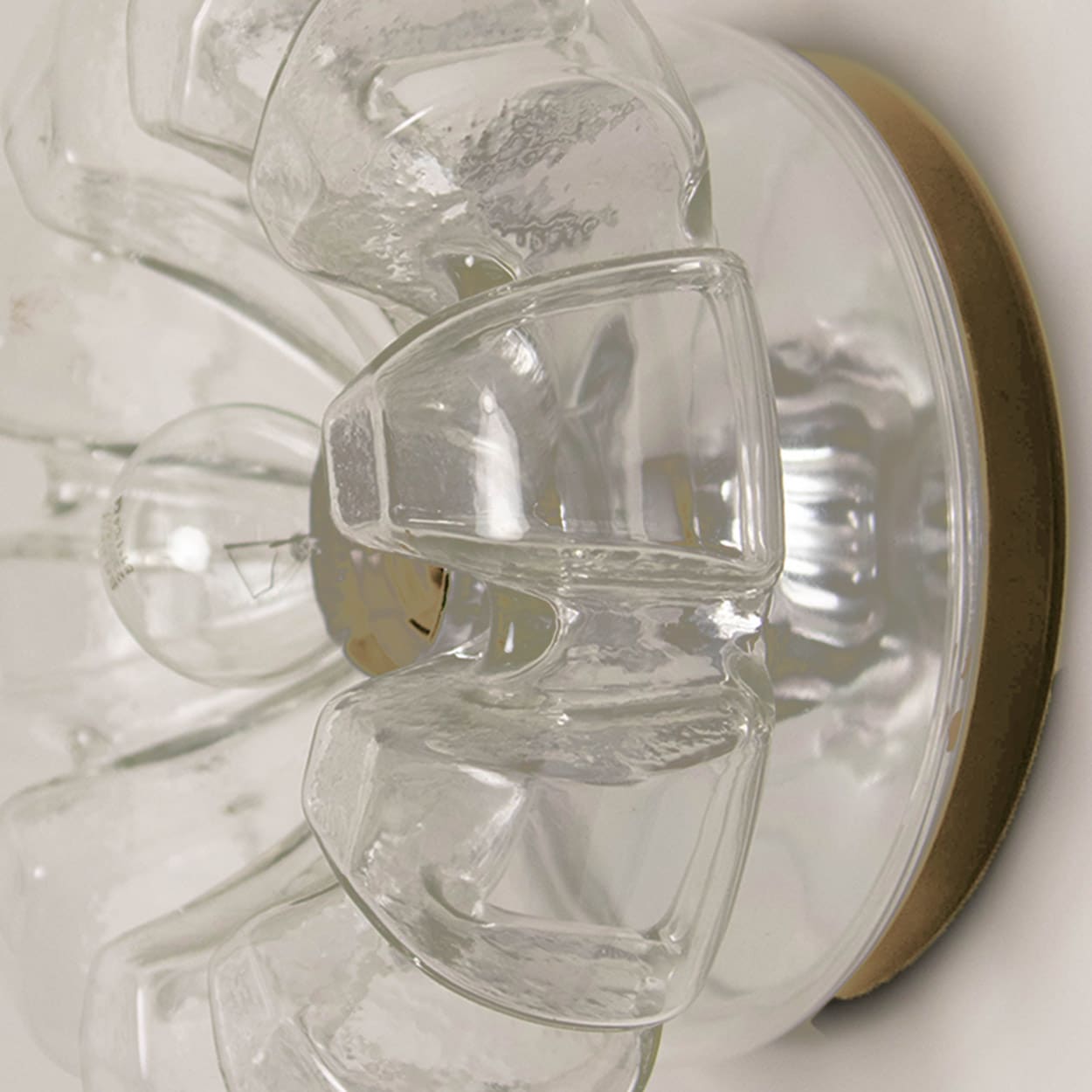 Several Peill Putzler Clear Glass Wall lights Flush Mounts, 1970
