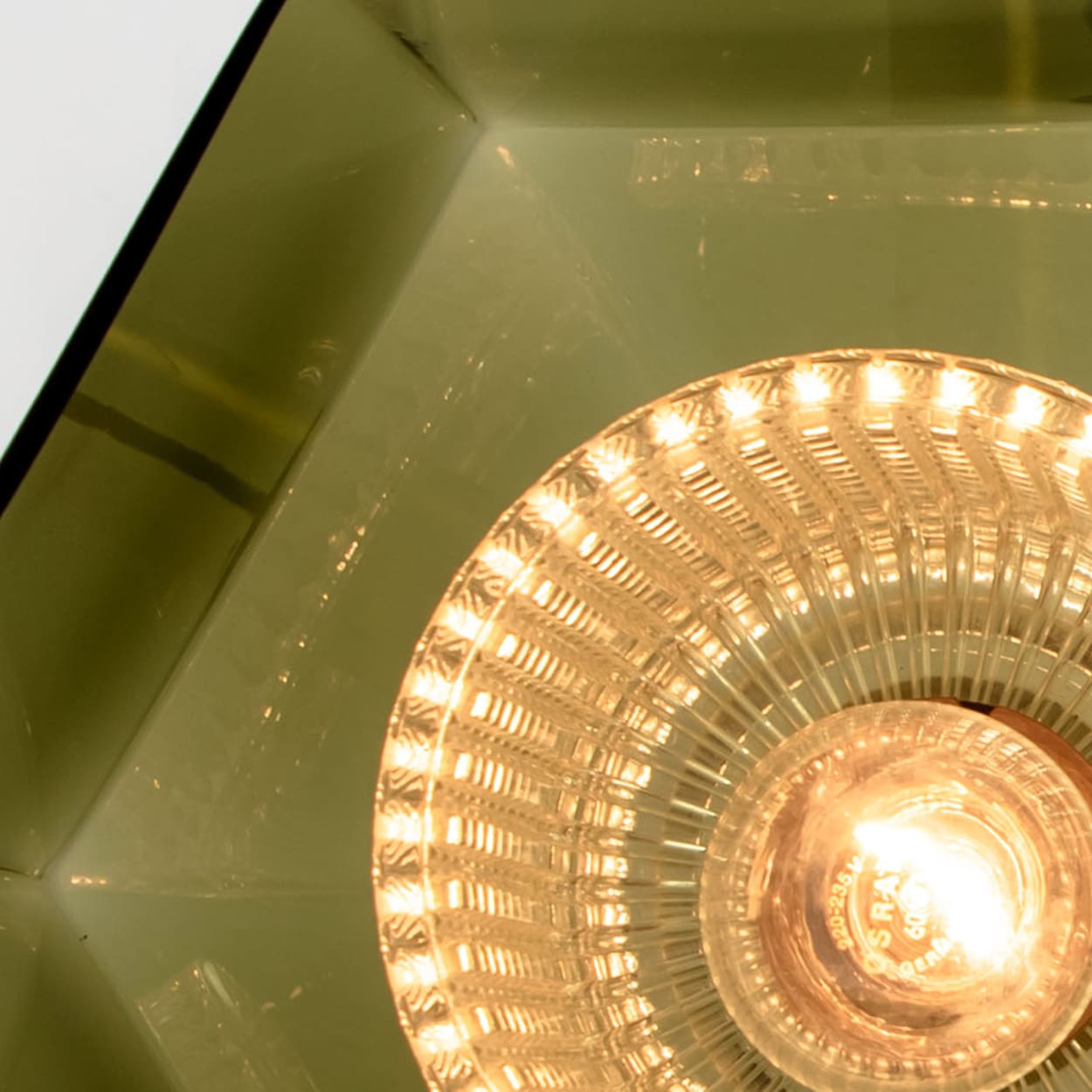 1 Of The 2 Swedish Green Tinted Glass Pendant Lamp by Fagerlund for Orrefors