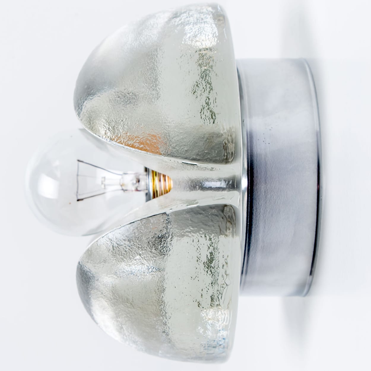 Pair of Flower Wall Lights, Chrome and Glass by Sische, 1970s, Germany