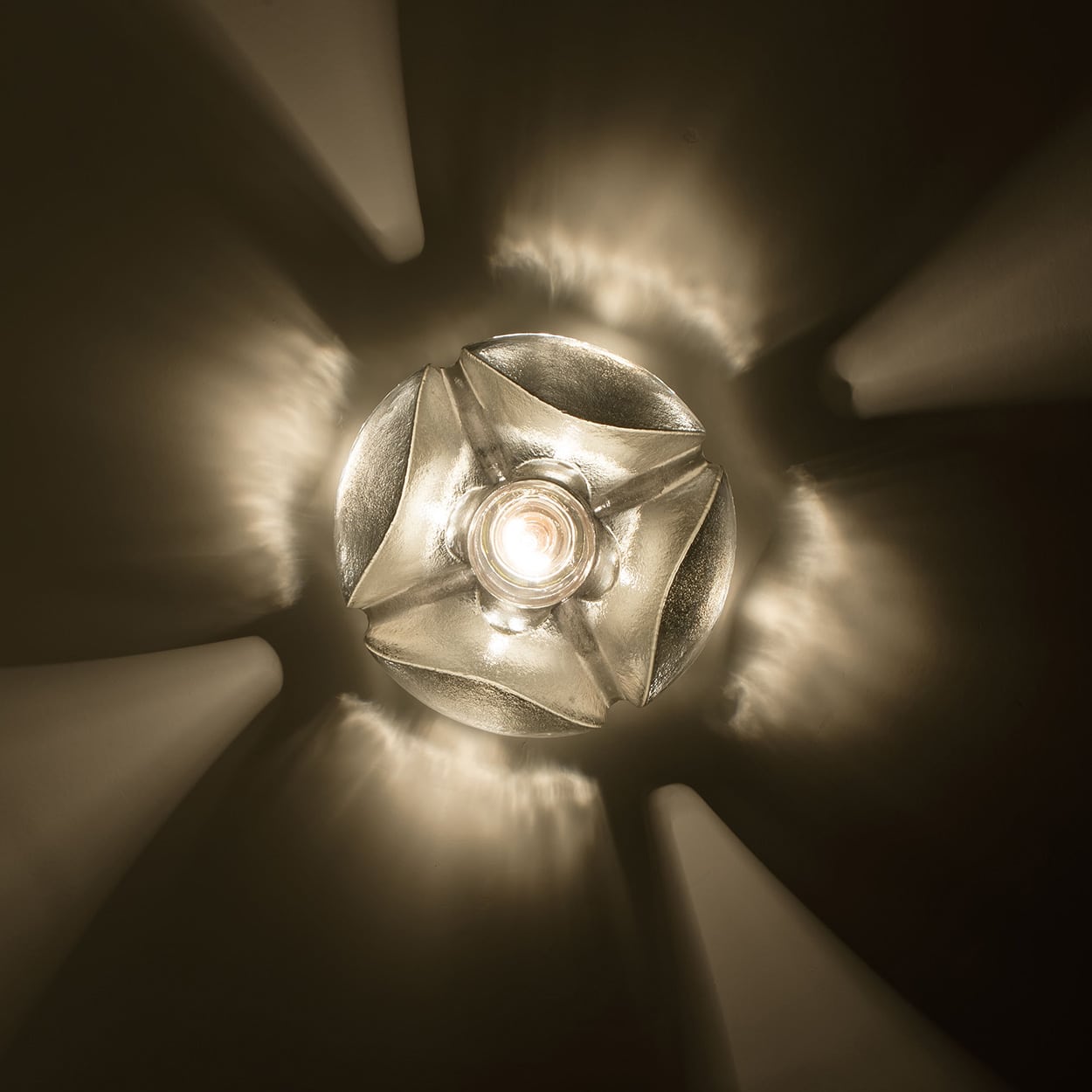 Pair of Flower Wall Lights, Chrome and Glass by Sische, 1970s, Germany