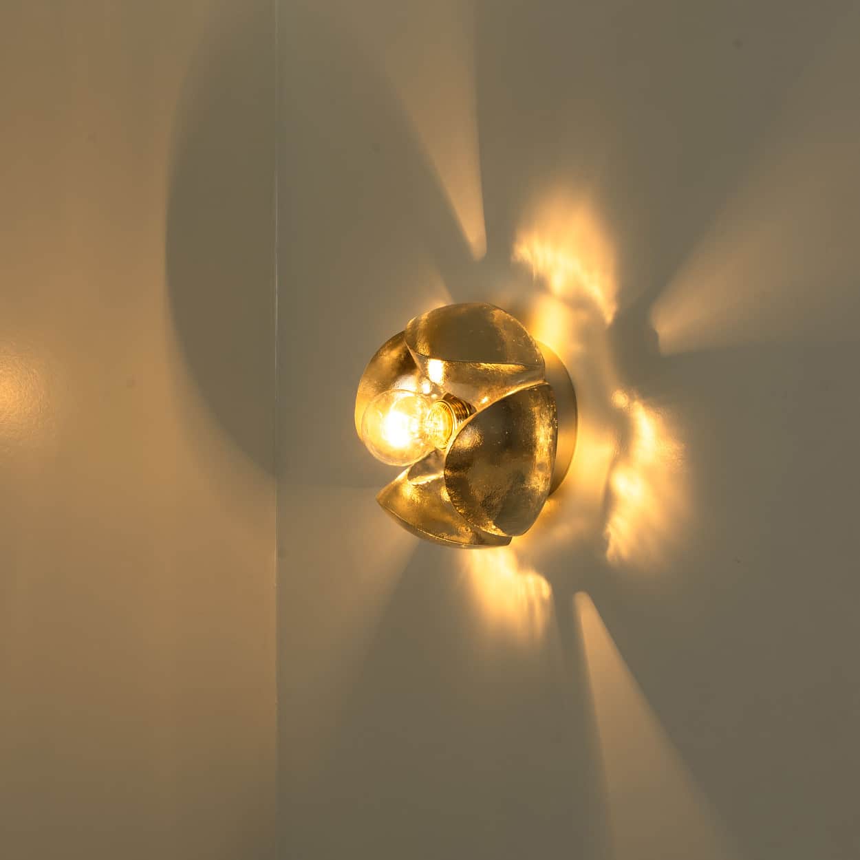 Pair of Flower Wall Lights, Chrome and Glass by Sische, 1970s, Germany