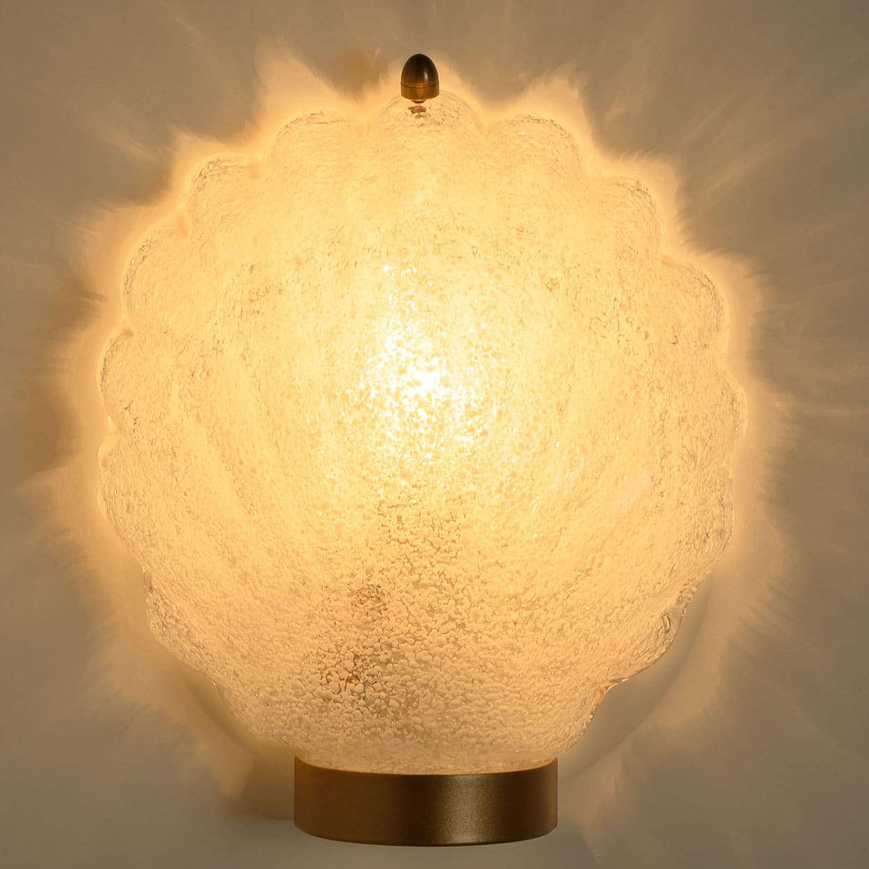 Pair of Shell Shaped Brass and Glass Wall Lights, Limburg, Germany