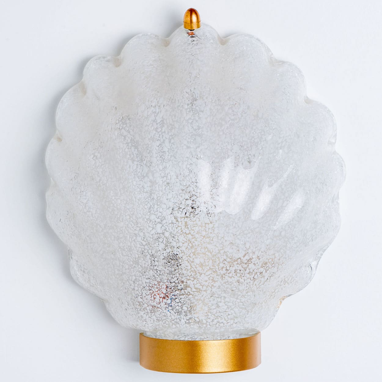 Pair of Shell Shaped Brass and Glass Wall Lights, Limburg, Germany