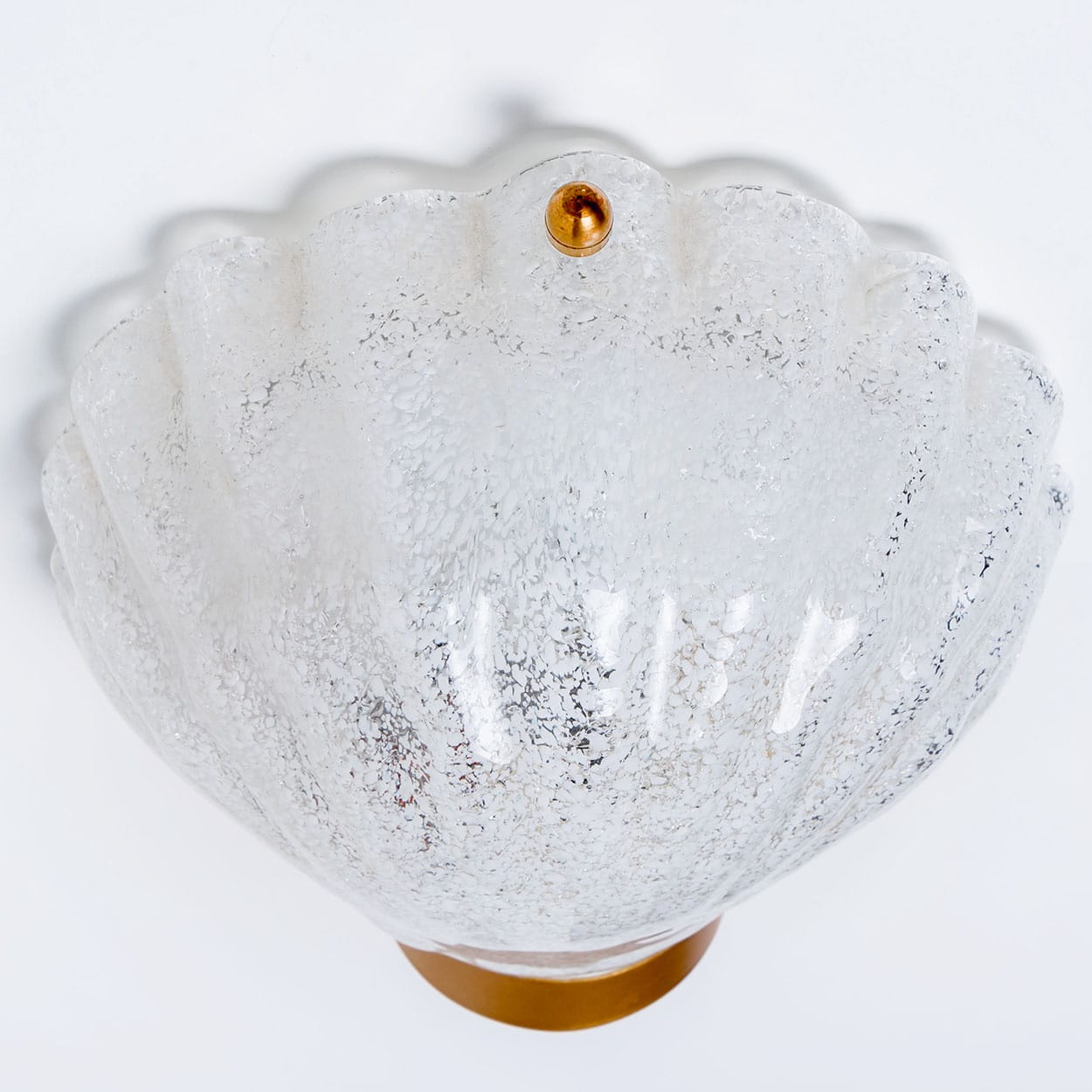 Pair of Shell Shaped Brass and Glass Wall Lights, Limburg, Germany